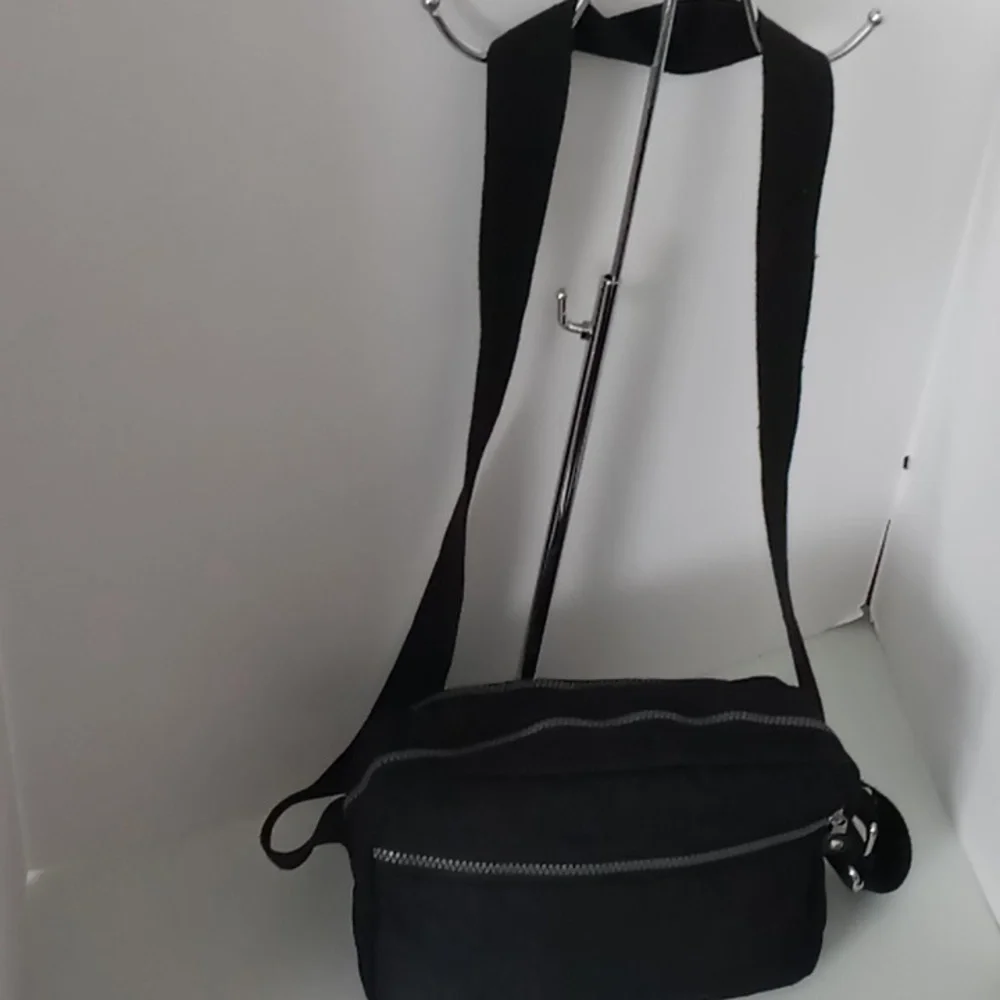 SPORT - Black Crossbody/Fanny Pack- Black Water Resistant - Large Travel Size